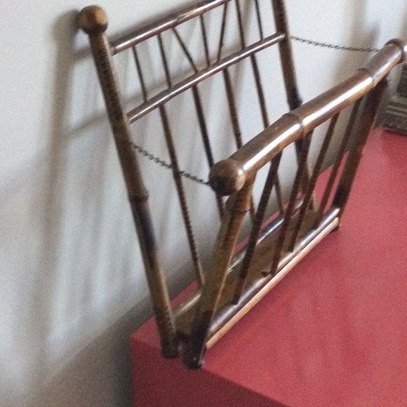 Vintage antique bamboo accordion style rack - Picture 2 of 6